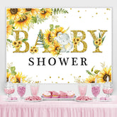 Sonnenblume Und Wenig Baby Elefant babydusche Hintergrund